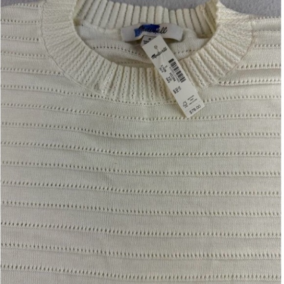 Madewell Cream Textured Crew Neck Top - Picture 5 of 9